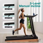 SereneLife Portable Folding Treadmill with Adjustable Incline & 12 Pre-set Workout Programs
