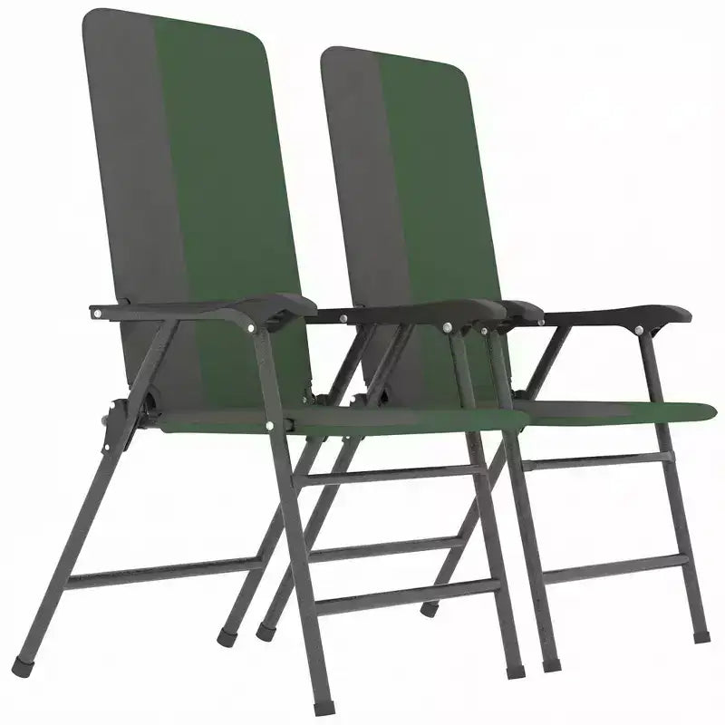 Outsunny Folding Patio Chairs Set of 2, Padded High Back Lawn Chairs with Armrests, 600D Oxford Fabric, Portable Outdoor Camping Chairs