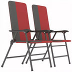 Outsunny Folding Patio Chairs Set of 2, Padded High Back Lawn Chairs with Armrests, 600D Oxford Fabric, Portable Outdoor Camping Chairs