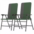 Outsunny Folding Patio Chairs Set of 2, Padded High Back Lawn Chairs with Armrests, 600D Oxford Fabric, Portable Outdoor Camping Chairs