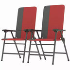 Outsunny Folding Patio Chairs Set of 2, Padded High Back Lawn Chairs with Armrests, 600D Oxford Fabric, Portable Outdoor Camping Chairs
