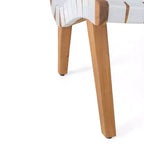 ModernLuxe Acacia Wood Outdoor Lounge Chairs, Patio Rope Weave Accent Chair with Sunken Ergonomic Contour - Set of 2