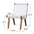 ModernLuxe Acacia Wood Outdoor Lounge Chairs, Patio Rope Weave Accent Chair with Sunken Ergonomic Contour - Set of 2