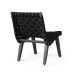 ModernLuxe Acacia Wood Outdoor Lounge Chairs, Patio Rope Weave Accent Chair with Sunken Ergonomic Contour - Set of 2