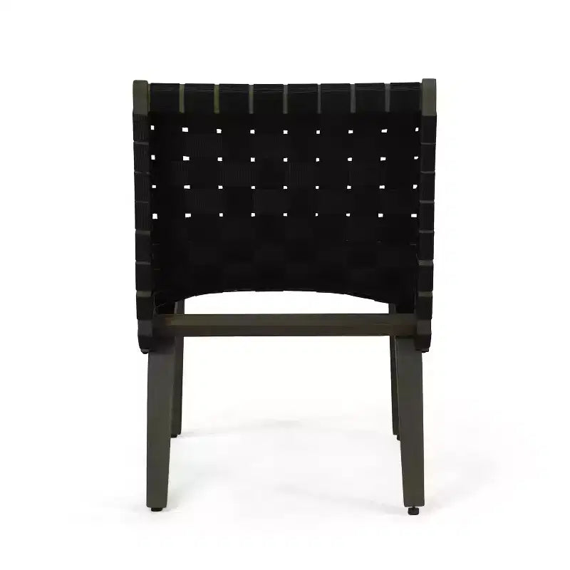 ModernLuxe Acacia Wood Outdoor Lounge Chairs, Patio Rope Weave Accent Chair with Sunken Ergonomic Contour - Set of 2