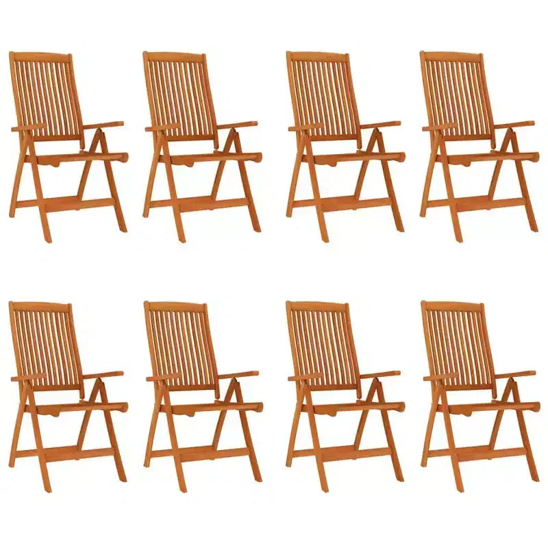 vidaXL Garden Chair Set of 4 Solid Wood Eucalyptus Wood with Oil Finish