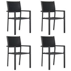 vidaXL Garden Chair Set of 4 Plastic, Steel Standardweight