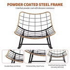 Outdoor Rocking Chair with Thick Cushion, 450 Lbs Heavy Duty Metal Frame, Water-Resistant Indoor/Outdoor Lounge Chair for Patio, Garden & Living Room
