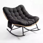 Outdoor Rocking Chair with Thick Cushion, 450 Lbs Heavy Duty Metal Frame, Water-Resistant Indoor/Outdoor Lounge Chair for Patio, Garden & Living Room