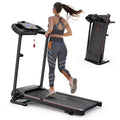 NAYSAYE Foldable Incline Treadmill, Walking Running Machine with Heart Rate Monitor & Cup Holder for Home Gym, Black, 48.62*25.19*46.65