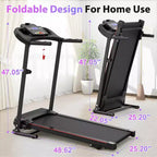NAYSAYE Foldable Incline Treadmill, Walking Running Machine with Heart Rate Monitor & Cup Holder for Home Gym, Black, 48.62*25.19*46.65
