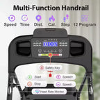 NAYSAYE Foldable Incline Treadmill, Walking Running Machine with Heart Rate Monitor & Cup Holder for Home Gym, Black, 48.62*25.19*46.65