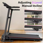 NAYSAYE Foldable Incline Treadmill, Walking Running Machine with Heart Rate Monitor & Cup Holder for Home Gym, Black, 48.62*25.19*46.65