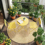 3-Piece Foldable Patio Bistro Chair Set, Rustproof Steel Frame, Space Saving Indoor Outdoor Table and Chairs for Balcony Porch
