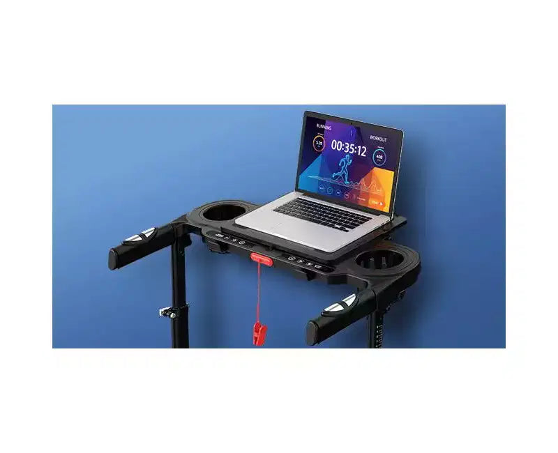 YOUNGFIT 3.5HP Treadmill w/ Desk Workstation & Adjustable Height, 450 lbs Capacity, Portable Folding 15% Incline Walking Pad Treadmill with Handle Bar