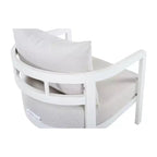 ModernLuxe Outdoor Aluminum Club Chair, Modern Sofa Chair Rust-Proof Patio Accent Chair with Beige Cushion, Backyard Lounge Seat