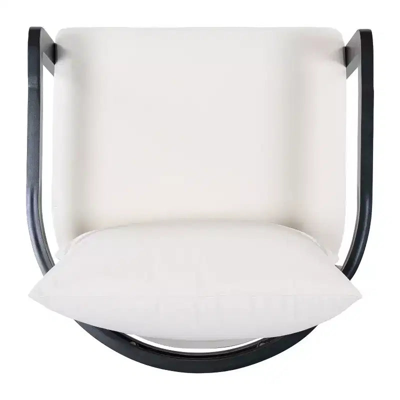 ModernLuxe Outdoor Aluminum Club Chair, Modern Sofa Chair Rust-Proof Patio Accent Chair with Beige Cushion, Backyard Lounge Seat