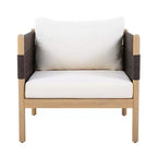 ModernLuxe Set of 2 Patio Accent Chair Dining Chair Rope Outdoor Club Chair Single Lounge Chair Armchair with Soft Cushion & Weather-Resistant Frame