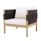 ModernLuxe Set of 2 Patio Accent Chair Dining Chair Rope Outdoor Club Chair Single Lounge Chair Armchair with Soft Cushion & Weather-Resistant Frame
