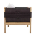 ModernLuxe Set of 2 Patio Accent Chair Dining Chair Rope Outdoor Club Chair Single Lounge Chair Armchair with Soft Cushion & Weather-Resistant Frame