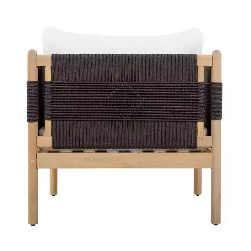 ModernLuxe Set of 2 Patio Accent Chair Dining Chair Rope Outdoor Club Chair Single Lounge Chair Armchair with Soft Cushion & Weather-Resistant Frame
