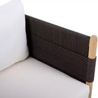 ModernLuxe Set of 2 Patio Accent Chair Dining Chair Rope Outdoor Club Chair Single Lounge Chair Armchair with Soft Cushion & Weather-Resistant Frame