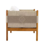 ModernLuxe Set of 2 Patio Accent Chair Dining Chair Rope Outdoor Club Chair Single Lounge Chair Armchair with Soft Cushion & Weather-Resistant Frame