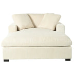 Beige 53.5 Chaise Lounge Chair with Solid Wood Legs and Comfort Pillows