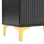 4-in-1 Hall Tree with Cushion, Coat Rack with 8 Gold Hooks and Legs, Entryway Bench with Adjustable Shelves & Fluted Doors