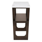 Console Rétro Élégante avec Plateau Effet Marbre et Rangement Polyvalent