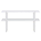 Console Rétro Élégante avec Plateau Effet Marbre et Rangement Polyvalent