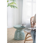 D15x16 Capiz Garden Stool Small Side Table