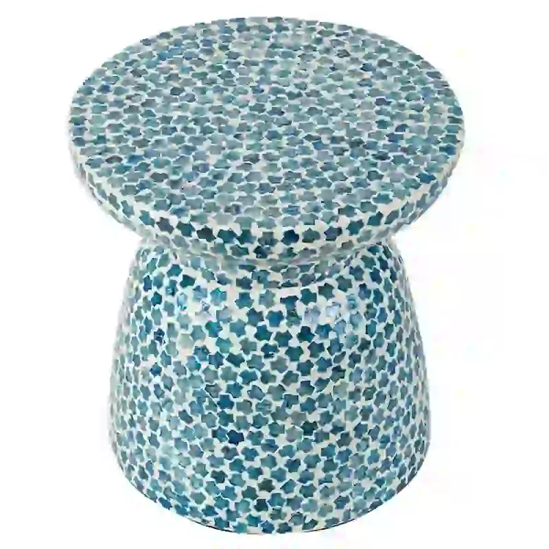 D15x16 Capiz Garden Stool Small Side Table