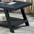 Contemporary Wood Shelf Coffee Table in White Finish, for Living Room