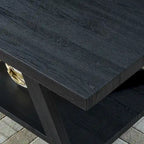 Contemporary Wood Shelf Coffee Table in White Finish, for Living Room