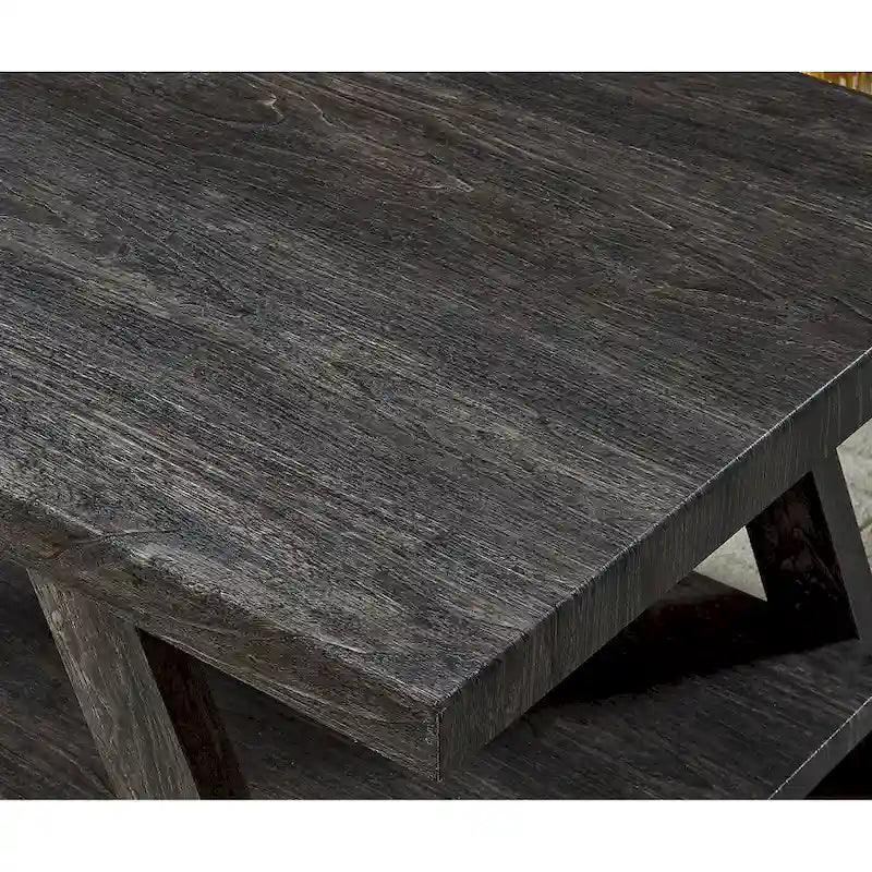 Contemporary Wood Shelf Coffee Table in White Finish, for Living Room