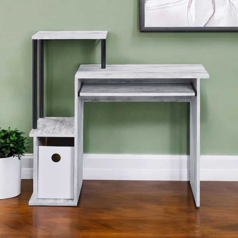 37 Antiqued White Computer Desk