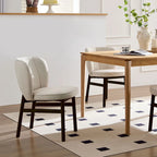 Modern Style Armless Dining Chair with Wooden Frame and Upholstered Seat, Suitable for Kitchen, Living Room, and Restaurant