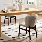 Modern Style Armless Dining Chair with Wooden Frame and Upholstered Seat, Suitable for Kitchen, Living Room, and Restaurant
