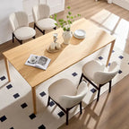 Modern Style Armless Dining Chair with Wooden Frame and Upholstered Seat, Suitable for Kitchen, Living Room, and Restaurant