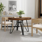 Table à manger ronde Christopher Knight Home avec base en métal - 46,85 L x 46,85 P x 30 H
