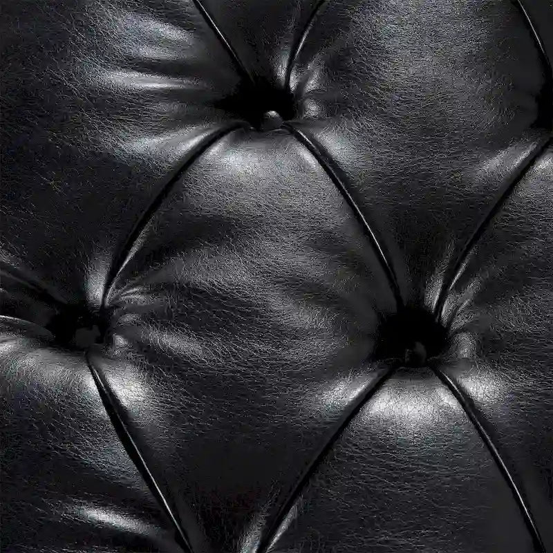 Tufted Upholstered End of Bed Bench with Nailhead Trim and Shelf