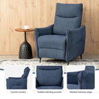 Glitzhome Set of 2 41H Fabric Push Back Recliners With Ergonomic Segmented Back