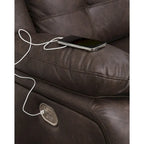 Signature Design by Ashley Punch Up Dark Brown 3-Piece Power Reclining Sectional Loveseat with Console - 93W x 39D x 41H