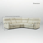 Genuine Leather Power Recliner Sectional with Power Ajustable Headrest and Lumbar, Zero Gravity, 2StationaryArmlesschairs