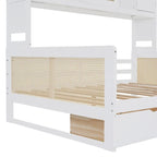 Lit de repos double avec tiroirs de rangement, armoire et étagère, construction en bois robuste