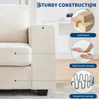 70 Chenille Loveseat Sofa with USB Charging  Modern Sectional w/Storage Pockets & Removable Cover for Living Room,