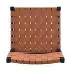 Tabourets de comptoir Roomfitters en cuir PU, ensemble de 2 chaises hautes de bar avec dossier tressé et cadre en bois d'hévéa, noir marron