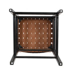 Tabourets de comptoir Roomfitters en cuir PU, ensemble de 2 chaises hautes de bar avec dossier tressé et cadre en bois d'hévéa, noir marron