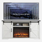Farmhouse Fireplace TV Stand for 80 Inch TV, Entertainment Center